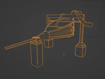 medieval era blacksmith bellows 3D model