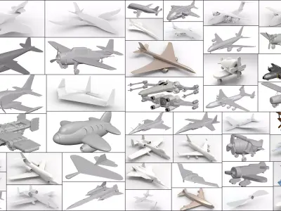 Aircraft collection jet plane 3D model