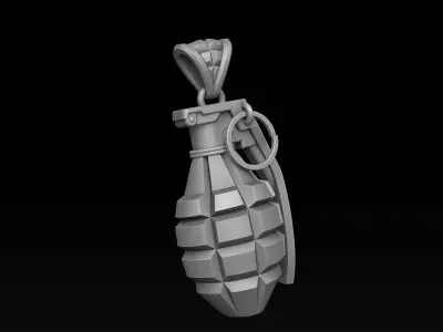  Stylized Grenade Pendant 3D print model