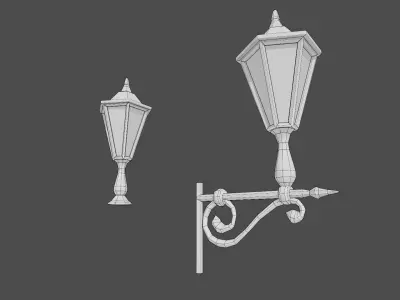 Victorian street lamp Low-poly 3D model