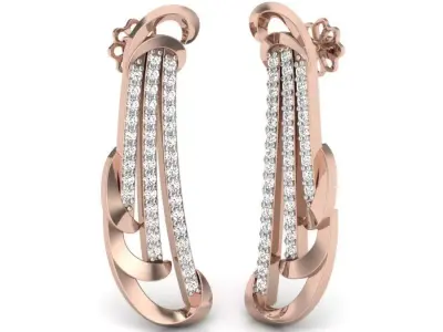 Diamond earrings 3d 3D print model