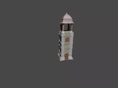 Medieval tower Low poly  Low-poly 3D model