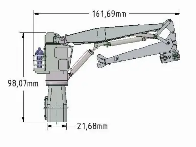 Crane for working deck 3D print model