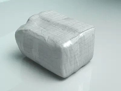used cardboard box sent by courier Low-poly 3D model