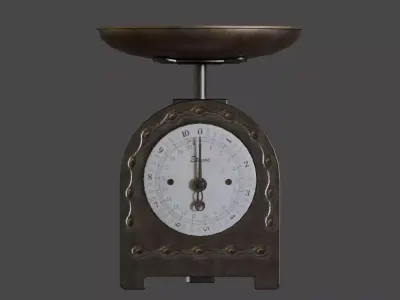Low-Poly Vintage Kitchen Scale Low-poly 3D model