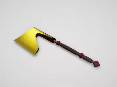 Game asset Luxurious Gold Blade Weapon 3D model