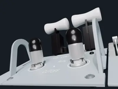 Thrust Lever and Fuel cuttoff switch panel 787 Dreamliner 3D model