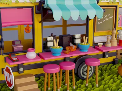 Food Bus 3D model
