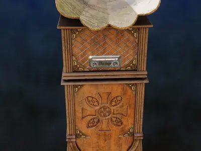 Rustic Series Old Gramophone Low-poly 3D model