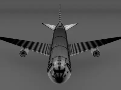 Airlane airplane flying in sky 3D model