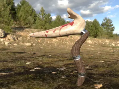 Hunting tomahawk Low-poly 3D model