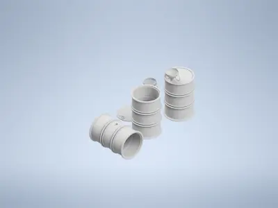 german fuel barrel set 1 35 3D print model