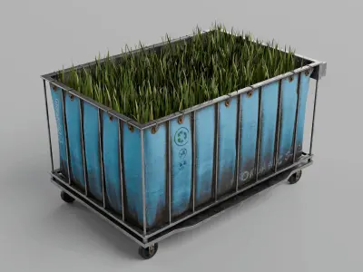 Industrial Soil Bag Cart  Game Ready Low-poly 3D model