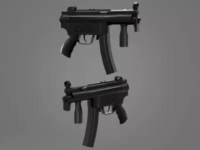 MP5K Gun Low-poly 3D model purchase