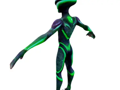 anthropomorphic alien  t pose 4k 3D model
