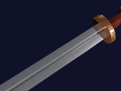 Caroling sword with Spatha handle Low-poly 3D model