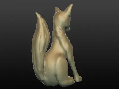 low poly fox sculpture 3D model 3D model