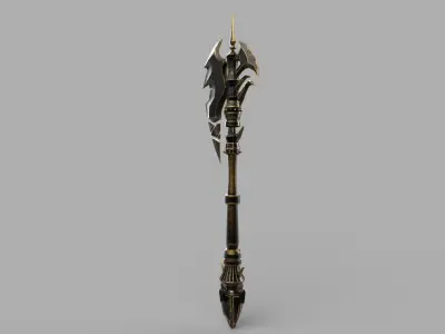 battle axe Low-poly 3D model 48