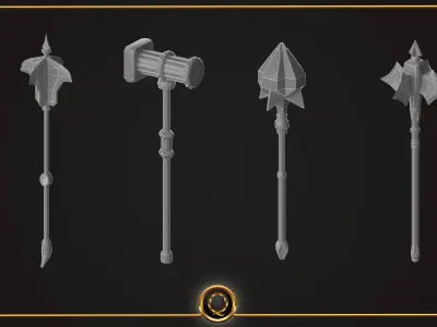 15Weapon base mesh vol 01 Low-poly 3D model