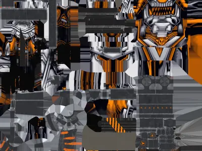 MECHA SAMURAI Low-poly 3D model