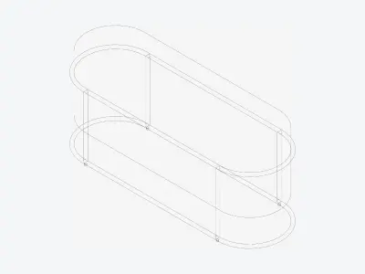 Furniture - Bench - Contemporary - Stackable - Type 1 Low-poly 3D model
