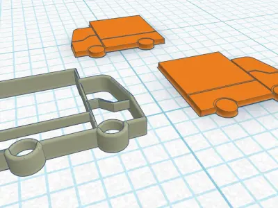 Truck Cookie Cutter double-sided 3D print model