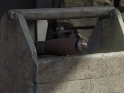 Antique Wrench - Prop Breakdown - Game Ready PBR 3D Model  Low-poly 3D model