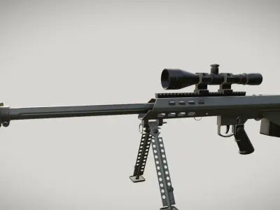 BarretM95 sniper rifle Low-poly 3D model