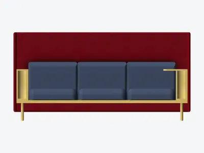 Sofa - Contemporary - Flame - Armrest Shelf - Left Work Shelf Low-poly 3D model purchase