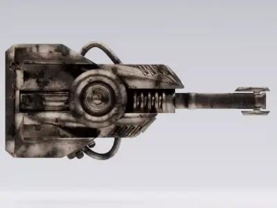Coilgun Sci-fi Cannon Lowpoly Gameready PBR Textures Low-poly 3D model