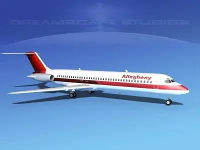 Douglas DC-9-40 Allegheny Airlines 2 3D model
