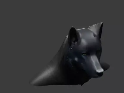 Blender 3d Ready Print Wolf bust 3D model