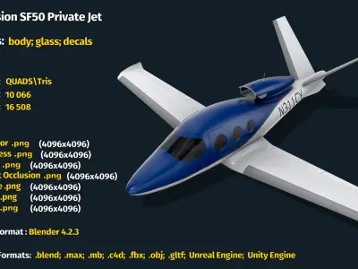 Cirrus Vision SF50 Private Jet 3D model
