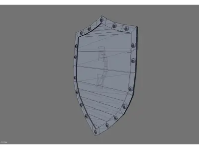 low poly shield eagle Low-poly 3D model