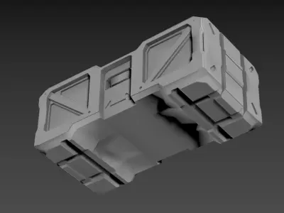sci-fi crate 3D model 2