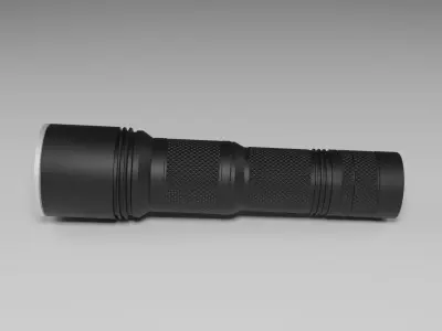 Flashlight metallic PBR Low-poly 3D model