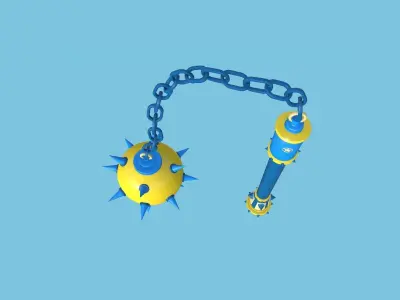 Medieval Flail 11 Cartoon - Character Fantasy Weaponry Low-poly 3D model