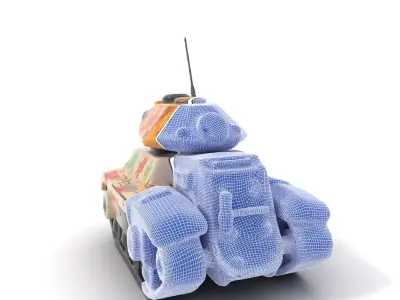 Floral Camouflage Tank Model Pack Low-poly 3D model