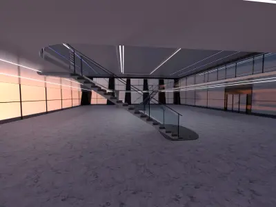 3D  Ladder future exhibition interior and exterior mall 3D model