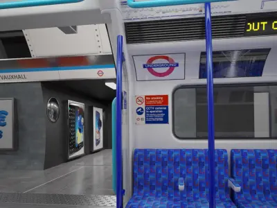 London Tube Underground Platform Scene 3D model