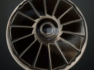 Sci-Fi Turbine Ventilator Grille PBR SEAMLESS Texture