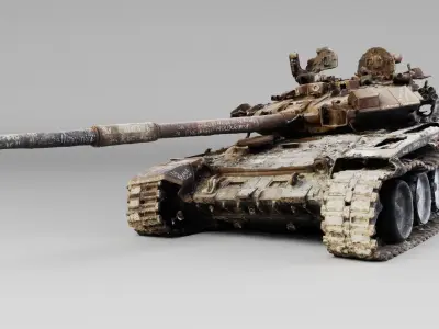 Russian T-90 tank destroyed by Ukrainian army  3D model