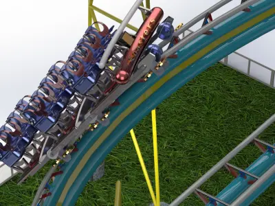 High Detail Roller Coaster 3D Model  Real Scale Amusement Ride 3D model