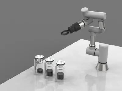 Industrial Robot arm Coffee Robot beaker 3D model 3D model