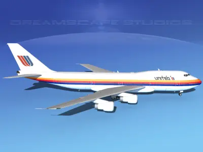  Boeing 747-100 United Airlines 2 3D model