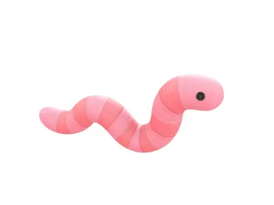 Cartoon Worm 3D model purchase