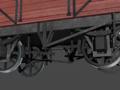 7 plank wagon red scale Free 3D model