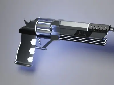 Neon Guns And Revolver bundle Low-poly 3D model