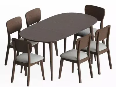 Dining Set 12 3D model purchase