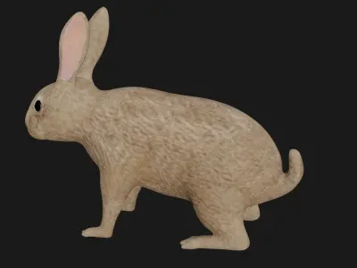 Rabbit hare bunny low poly rigged Low-poly 3D model